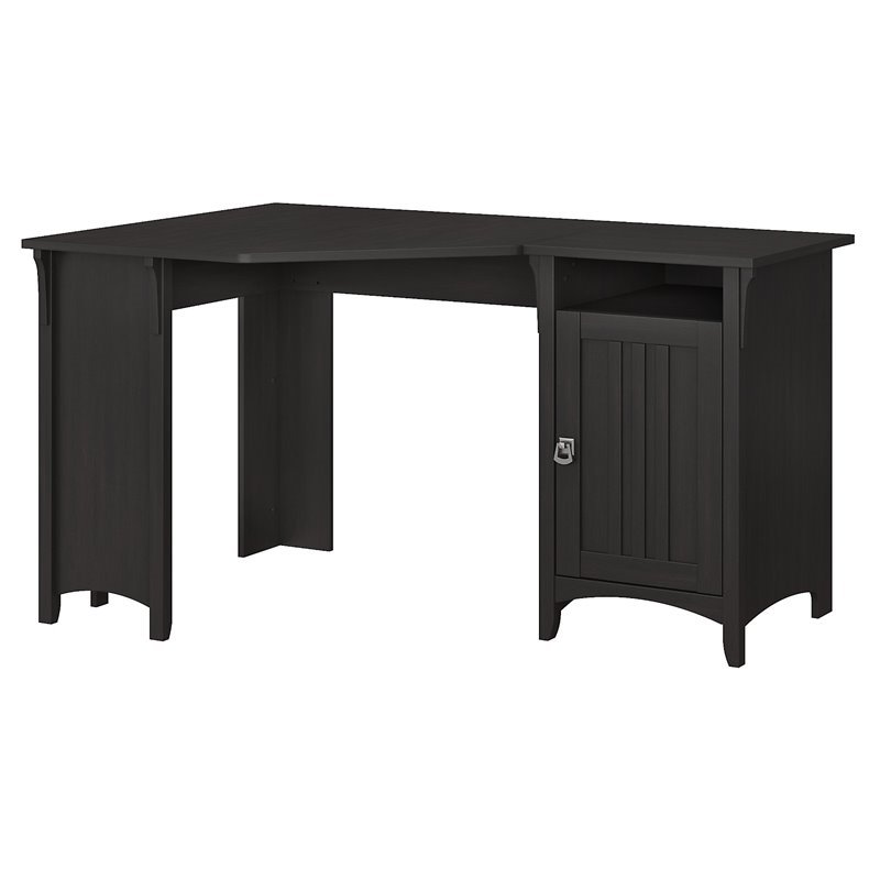 Scranton & Co Furniture Salinas 55W Corner Desk with Storage in Vintage Black