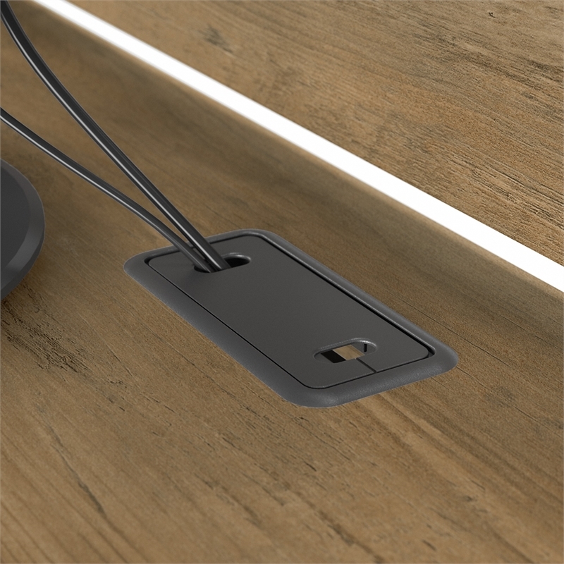 Scranton & Co Contemporary Engineered Wood Computer Desk with Hutch in Brown