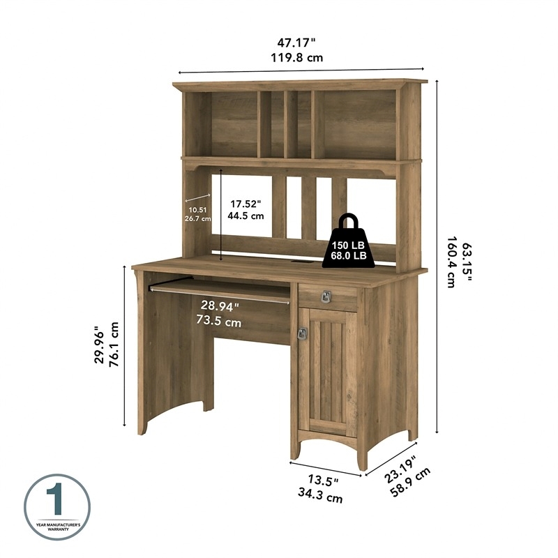 Scranton & Co Contemporary Engineered Wood Computer Desk with Hutch in Brown