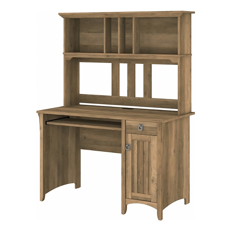 Scranton & Co Contemporary Engineered Wood Computer Desk with Hutch in Brown