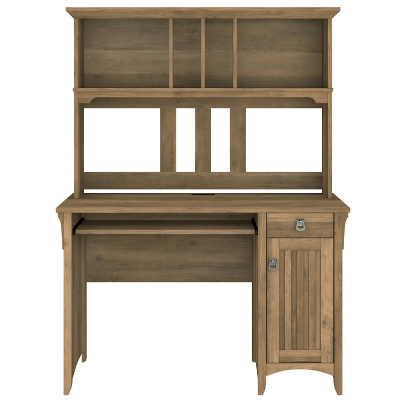 Scranton & Co Contemporary Engineered Wood Computer Desk with Hutch in Brown