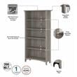Scranton & Co Furniture Salinas Tall 5 Shelf Bookcase in Driftwood Gray