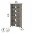 Scranton & Co Furniture Salinas Tall 5 Shelf Bookcase in Driftwood Gray