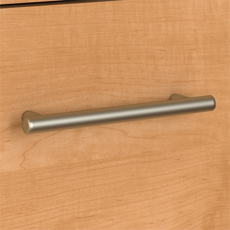 Scranton & Co Furniture Somerset Sit Stand L Desk with Hutch & Cabinet in Maple