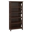 Scranton & Co Transitional 5-Shelf Wood Tall Bookcase in Bing Cherry