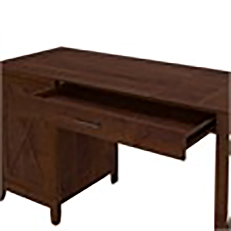 Scranton & Co Wood Computer Desks with Storage Cabinet in Bing Cherry