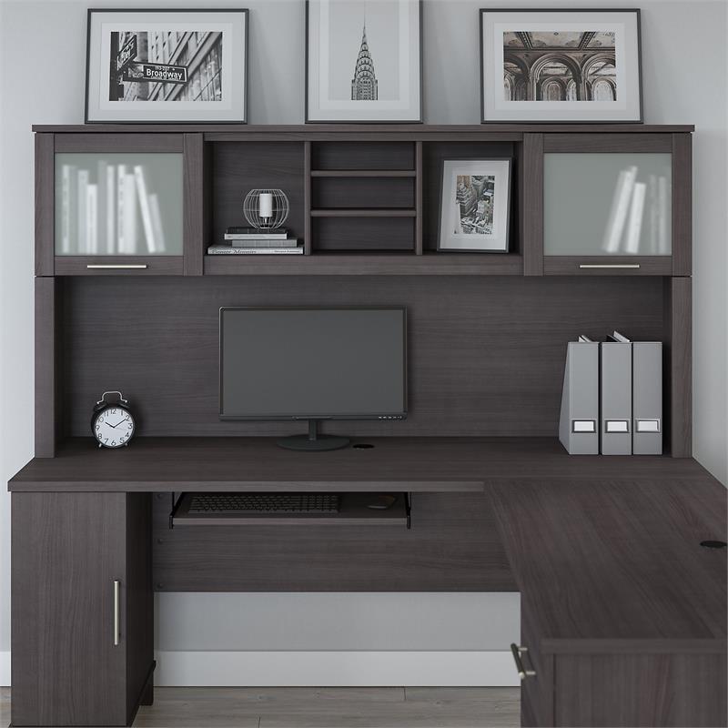 Scranton & Co Furniture Somerset 72W Desk Hutch in Storm Gray