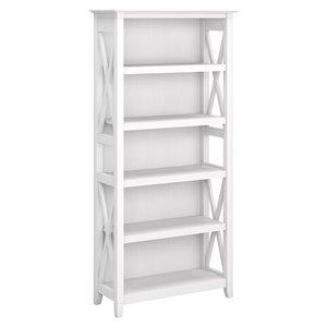 scranton & co furniture key west 5 shelf bookcase in pure white oak