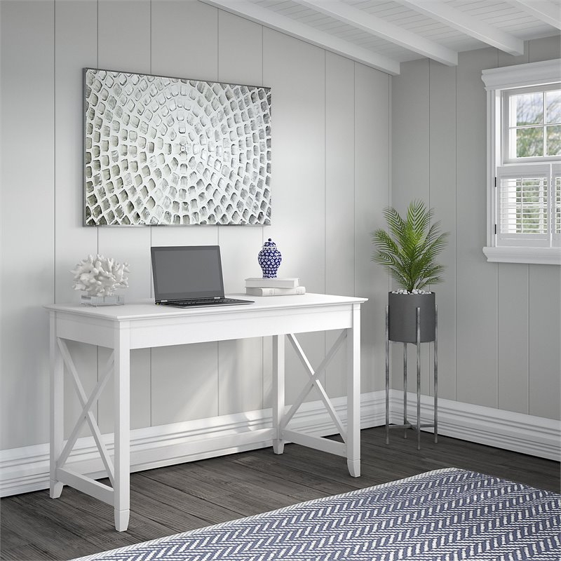 Scranton & Co Contemporary Engineered Wood Writing Desk in White