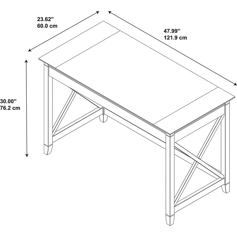 Scranton & Co Contemporary Engineered Wood Writing Desk in White
