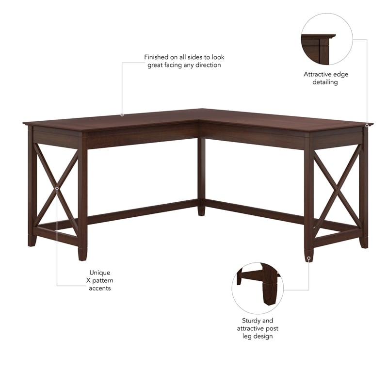 Scranton & Co L Shaped Contemporary Engineered Wood Desk in Cherry