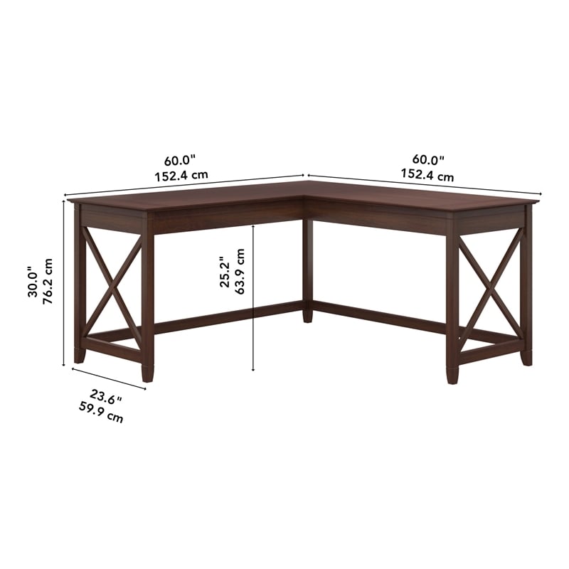 Scranton & Co L Shaped Contemporary Engineered Wood Desk in Cherry