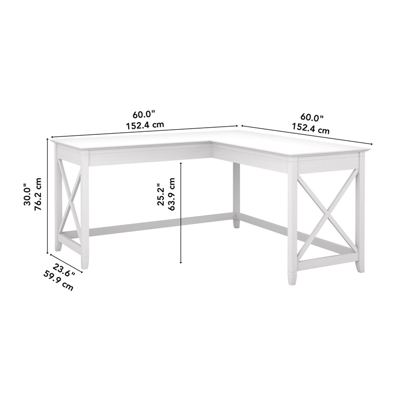 Scranton & Co L Shaped Contemporary Engineered Wood Desk in White