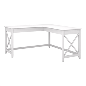 Scranton & Co L Shaped Contemporary Engineered Wood Desk in White