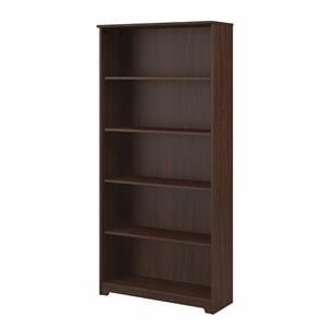 Scranton & Co Furniture Cabot Tall 5 Shelf Bookcase in Modern Walnut