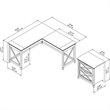 Scranton & Co L Shaped Contemporary Engineered Wood Desk File Cabinet in White