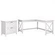 Scranton & Co L Shaped Contemporary Engineered Wood Desk File Cabinet in White