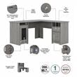Scranton & Co Furniture Cabot 60W L Shaped Computer Desk in Modern Gray