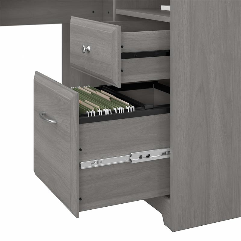 Scranton & Co Furniture Cabot 60W L Shaped Computer Desk in Modern Gray