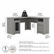 Scranton & Co Furniture Cabot 60W L Shaped Computer Desk in Modern Gray
