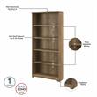 Scranton & Co Furniture Cabot Tall 5 Shelf Bookcase in Reclaimed Pine