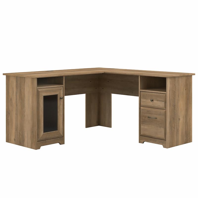 Scranton & Co Furniture Cabot 60W L Shaped Computer Desk in Reclaimed Pine