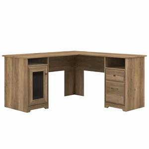 Scranton & Co Furniture Cabot 60W L Shaped Computer Desk in Reclaimed Pine