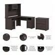 Scranton & Co Furniture Cabot L Shaped Desk with Hutch & File Cabinet