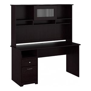 Scranton & Co 60&quot Contemporary Wood Desk with Hutch in Espresso Oak