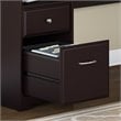 Scranton & Co Furniture Cabot 60W 3 Position L Shape Sit Stand Desk in Espresso