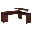 Scranton & Co Furniture Cabot 72W 3 Position L Shaped Sit Stand Desk in Cherry