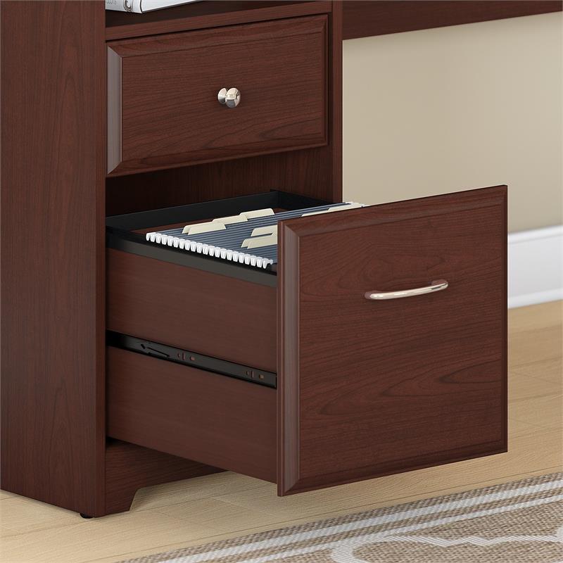 Scranton & Co Furniture Cabot 72W 3 Position L Shaped Sit Stand Desk in Cherry