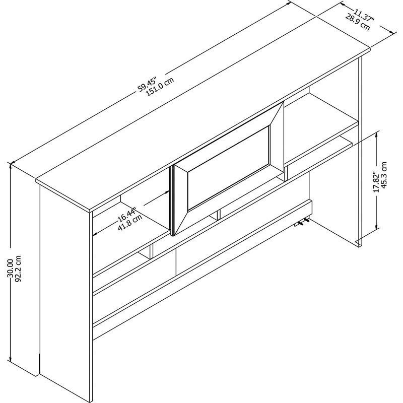 Scranton & Co Furniture Cabot 60W Hutch with Cabinet in White