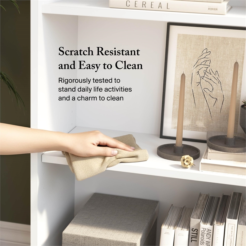 Scranton & Co Furniture Cabot 5 Shelf Bookcase in White