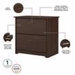 Scranton & Co Furniture Cabot L Desk with Hutch & File Cabinet in Modern Walnut