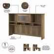Scranton & Co Furniture Cabot L Desk with Hutch & File Cabinet in Reclaimed Pine