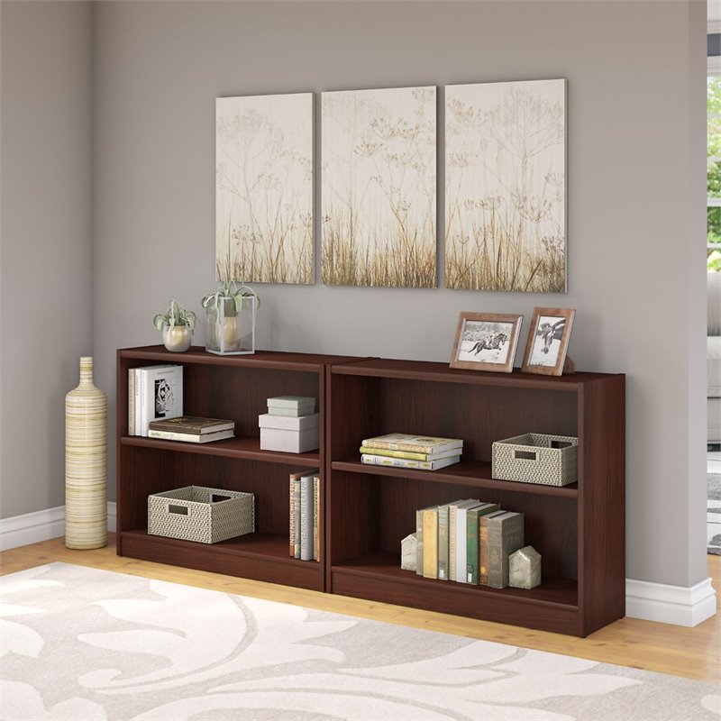 Scranton & Co Furniture Universal 2 Shelf Bookcase in Vogue Cherry (Set of 2)