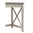 Scranton & Co Furniture Key West 60W L Shape Desk w/ Cabinets & Bookcase in Gray