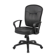 Scranton & Co Contemporary Leather Task Chair with Loop Arms in Black