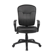 Scranton & Co Contemporary Leather Task Chair with Loop Arms in Black