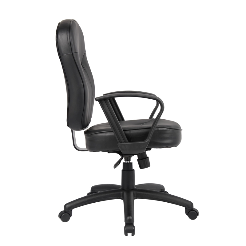 Scranton & Co Contemporary Leather Task Chair with Loop Arms in Black