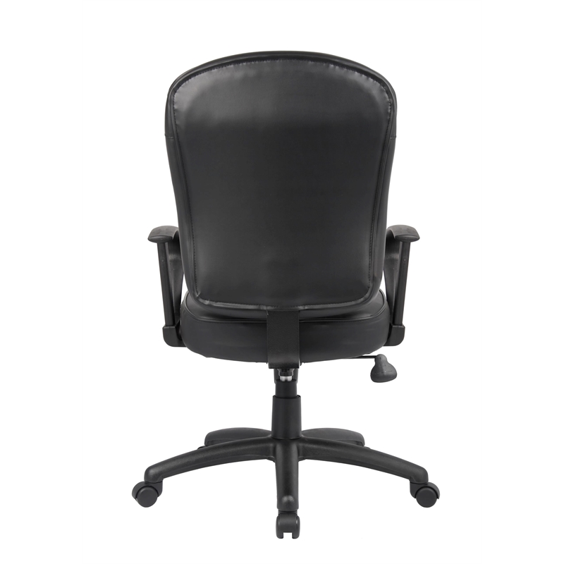 Scranton & Co Contemporary Leather Task Chair with Loop Arms in Black