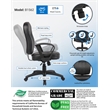 Scranton & Co Contemporary Leather Task Chair with Loop Arms in Black