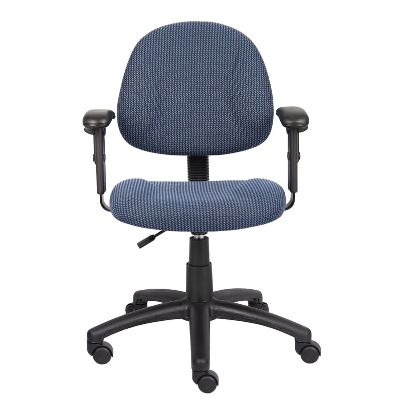 Scranton & Co Contemporary Fabric Adjustable Arms Posture Office Chair in Blue