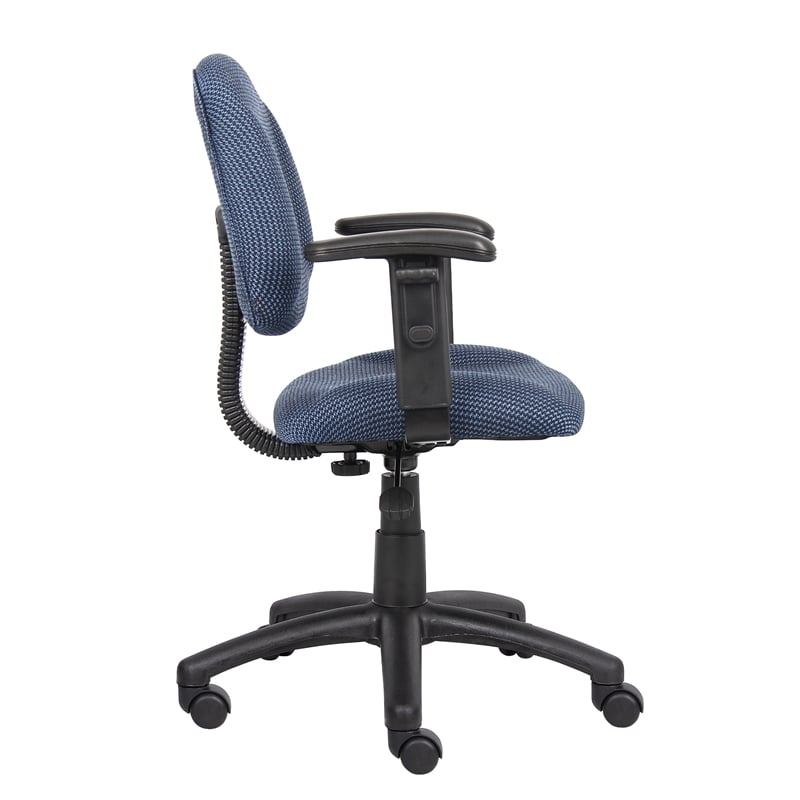 Scranton & Co Contemporary Fabric Adjustable Arms Posture Office Chair in Blue