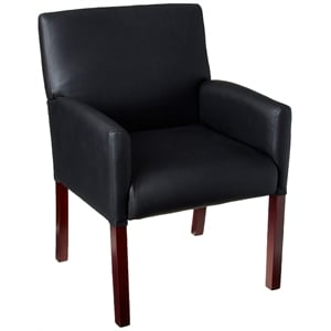 Scranton & Co Contemporary Vinyl Reception Arm Chair in Black