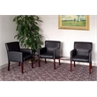 Scranton & Co Contemporary Vinyl Reception Arm Chair in Black