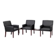 Scranton & Co Contemporary Vinyl Reception Arm Chair in Black