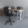 Scranton & Co Multi Function Leather Drafting Stool with Adjustable Arms