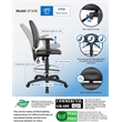 Scranton & Co Multi Function Leather Drafting Stool with Adjustable Arms